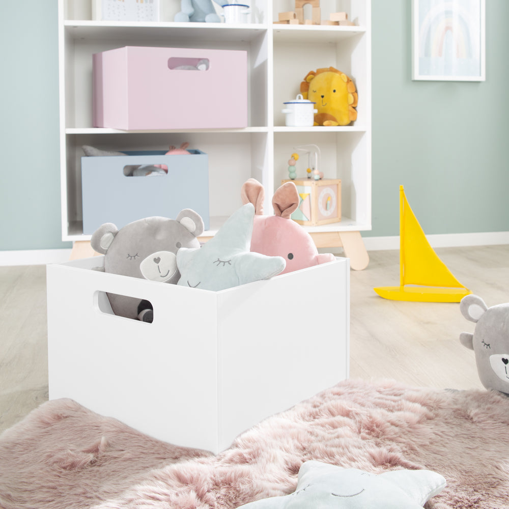 Aufbewahrungsbox für Kinderzimmer, Stauraum für Spielzeug, Deko, weiß lackiert – Milieubild (2/10)