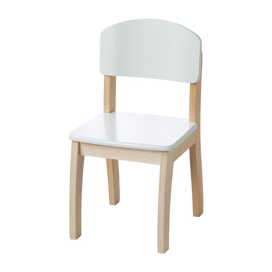 Sedia per bambini con schienale, bianco laccato, HxBxT: 61,5 x 33 x 33,5 cm, altezza seduta 31,5 cm – Ritaglio (1/4)