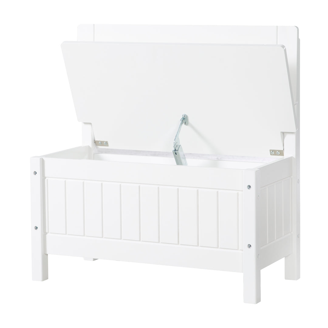 Panca contenitore, panca per bambini, mobili per bambini per seduta e contenitore da giocattolo, bianco – Ritaglio (4/8)