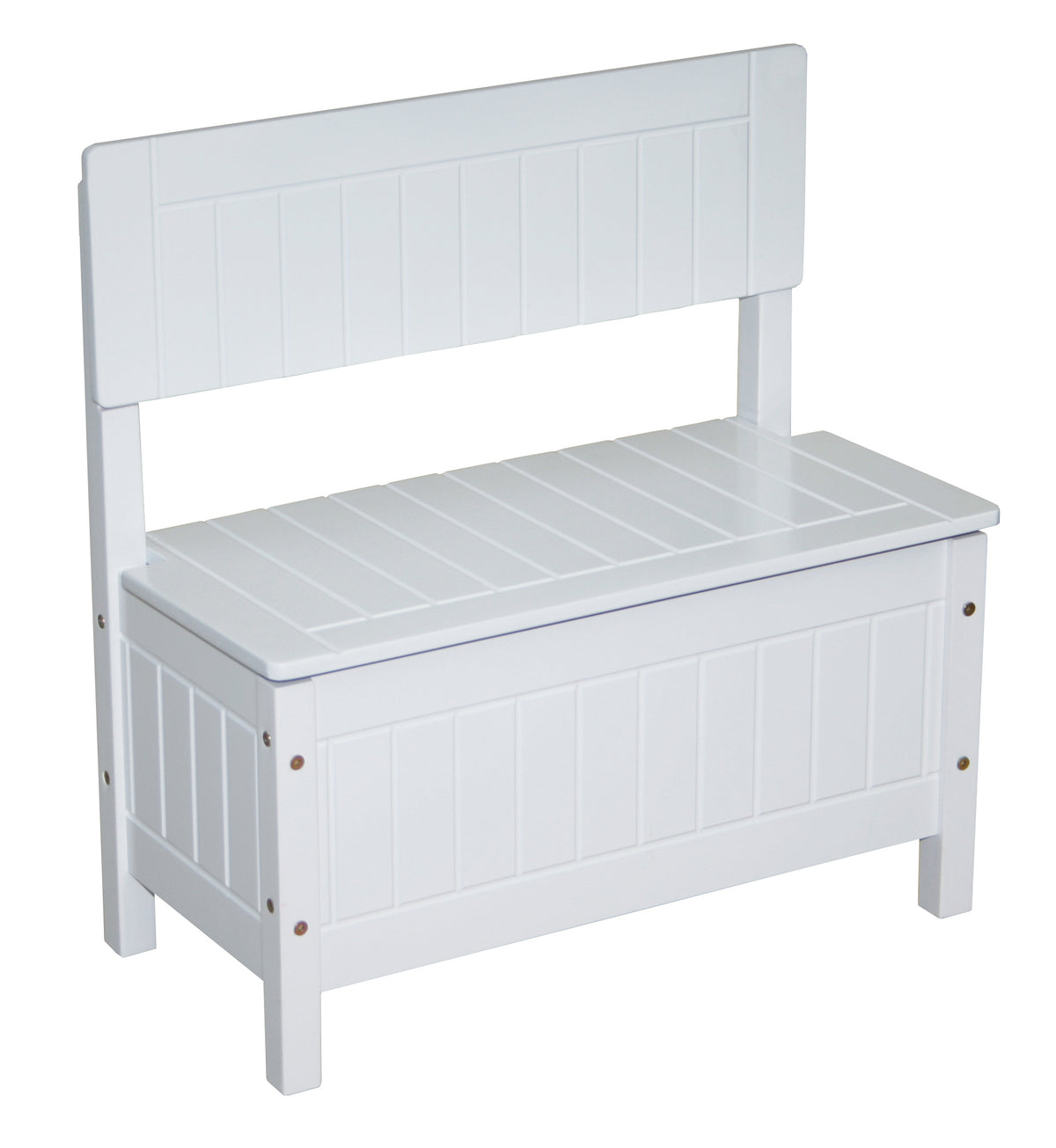Banc coffre, banc pour enfants, mobilier enfant pour assise et rangement de jouet, blanc – Photo du produit (1/8)