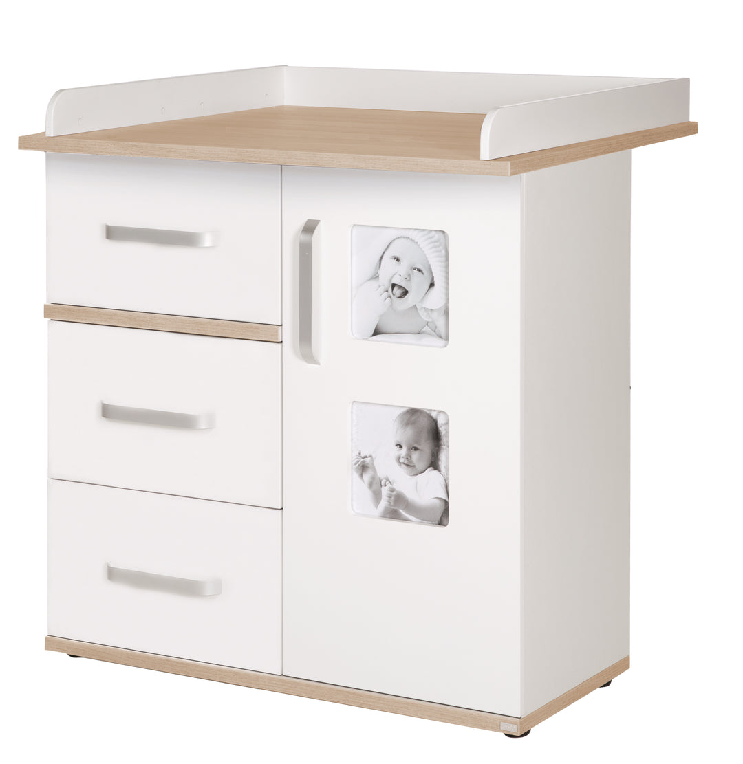 Set mobili per bambini 'Pia', 3pezzi, incl. letto per bambini 70 x 140 cm, cassettiera fasciatoio & armadio, bianco – Ritaglio (11/15)