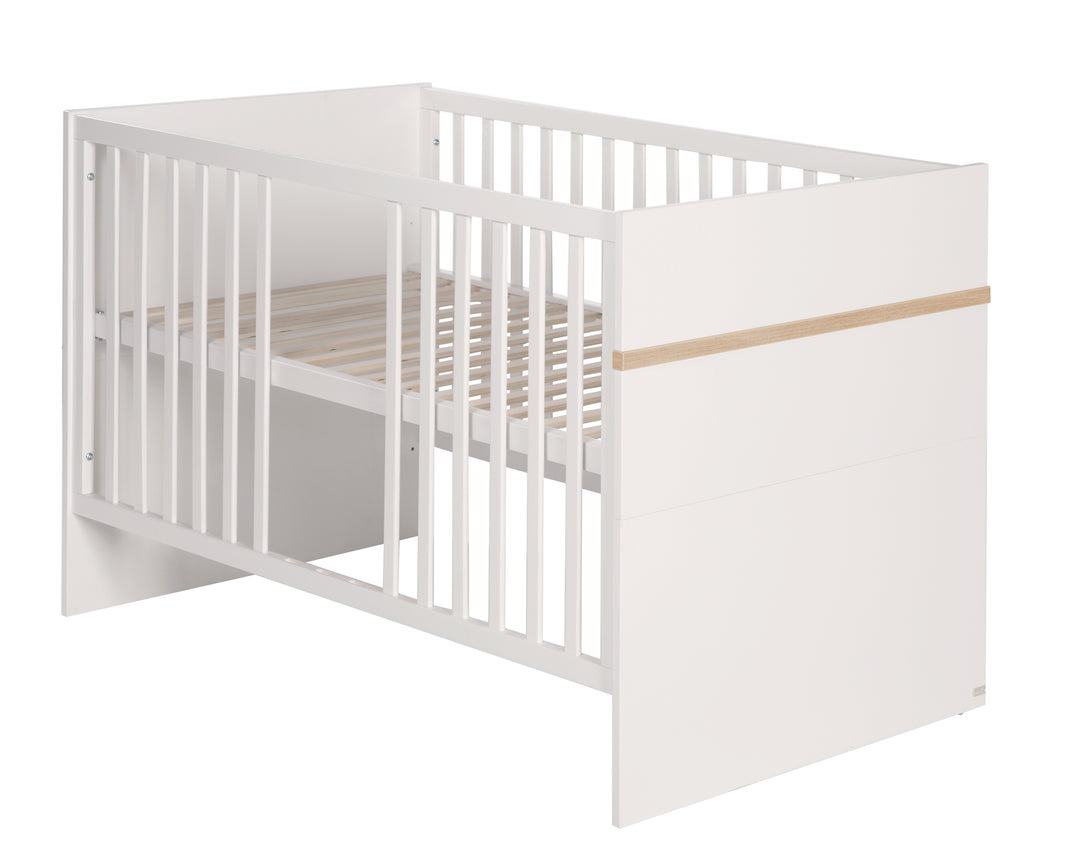 Muebles para bebé-Set 'Pia', 2piezas, incl. cama combinada 70 x 140 cm & ancho cómoda cambiador, blanco / san remo roble – Recorte (3/13)