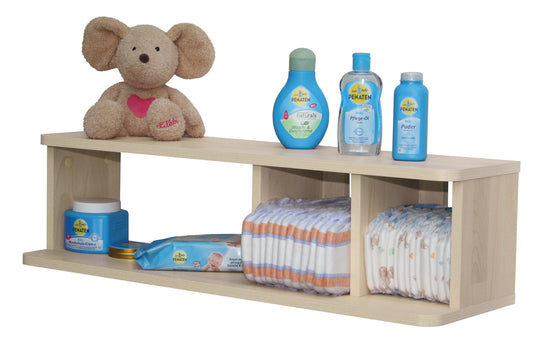 Nappy Shelf, Wall Board with 2 Sliding Partitions on Hidden Guide Rail, Decor 'Ahorn' – Product Image (1/3)