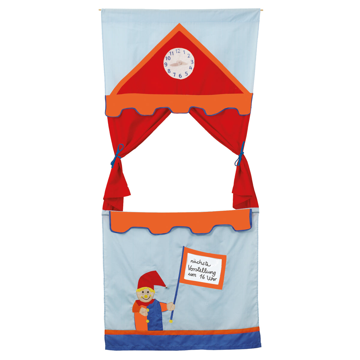 Puppet Theatre for Doors, Space-Saving Puppet Theatre for Children incl. 6 Handpuppen, for Hanging – Product Image (1/11)