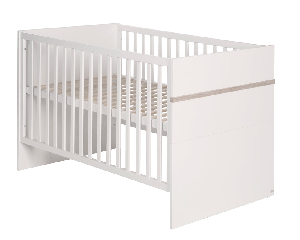 Kindermöbelset 'Moritz', 3-teilig, mit Kinderbett 70 x 140 cm, Wickelkommode & Schrank, weiß – Freisteller (2/13)