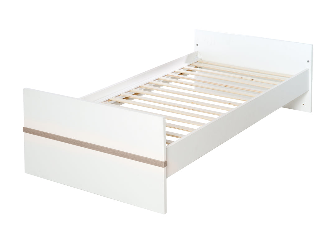 Ensemble de mobilier enfant 'Moritz‘, 2pièces, lit enfant 70 x 140 cm & commode à langer large, blanc/Luna elm – Détourage (5/9)