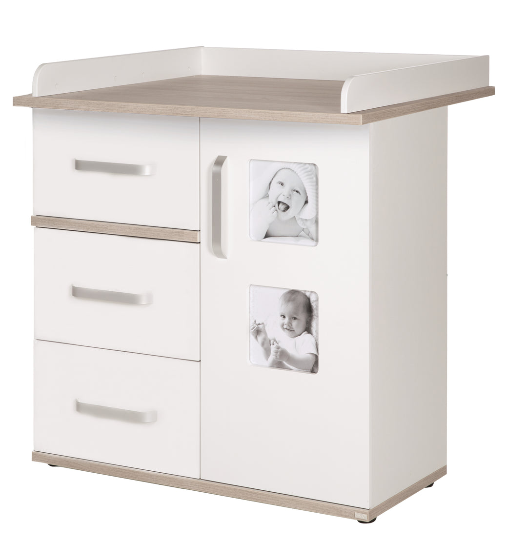 Children's Furniture Set 'Moritz', 3-Piece, with Children's Bed 70 x 140 cm, Changing Table & Cabinet, White – Cutout (9/13)