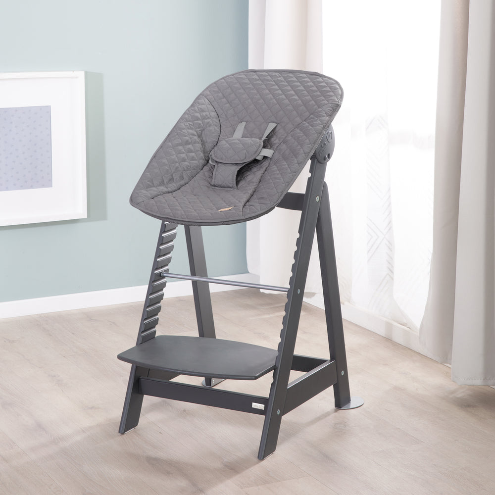 Hochstuhl Set 2in1 'Born Up' - Treppenhochstuhl 'Sit Up' + Aufsatz 'roba Style' - Anthrazit – Milieubild (2/15)