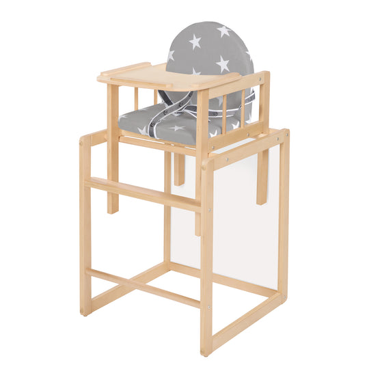 Kombihochstuhl 'Little Stars', seggiolone trasformabile a tavolo & sedia, legno naturale, seduta imbottito – Ritaglio (1/7)