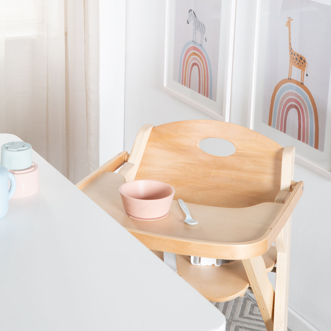 Klapphochstuhl 'Fold Up Smart' - Salvaspazio & pieghevole, seggiolone per neonati e bambini, legno naturale – Foto di dettaglio (5/9)