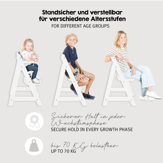 Seggiolone evolutivo 'Sit Up III' - Che cresce con il bambino fino al sedia per ragazzi - Legno bianco – Foto d'ambiente (3/7)