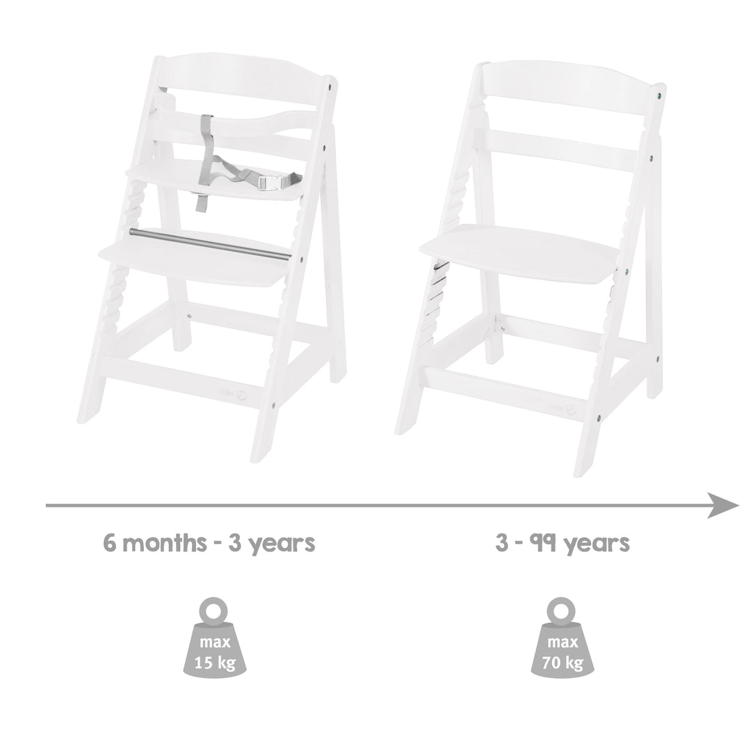 Seggiolone evolutivo 'Sit Up III' - Che cresce con il bambino fino al sedia per ragazzi - Legno bianco – Infografica (6/7)