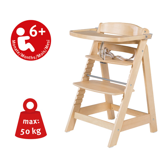 Treppenhochstuhl Sit Up FUN + Essbrett + Sitzkissen miffy® - Holz natur – Infografik (5/14)