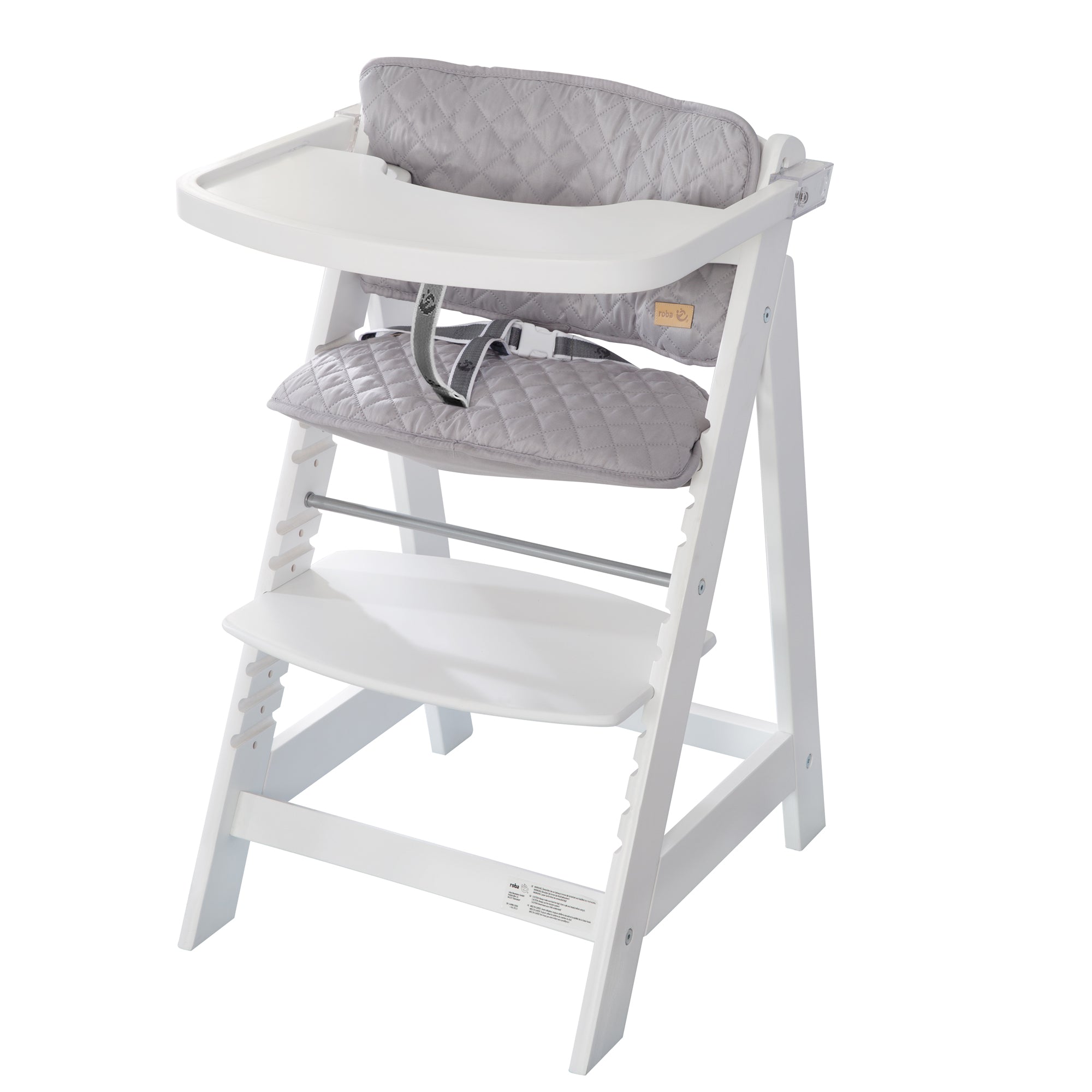 Bundle 'roba Style' Growing, White Step High Chair and Silver Grey Seat Reducer – Cutout (1/10)