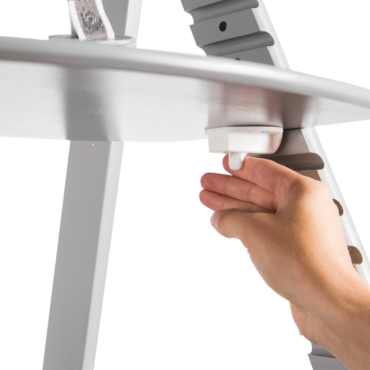 Step High Chair 'Sit Up Click', Grows with Your Child, Innovative Click Fastener, Wood, Taupe-Coloured – Detail Image (3/10)