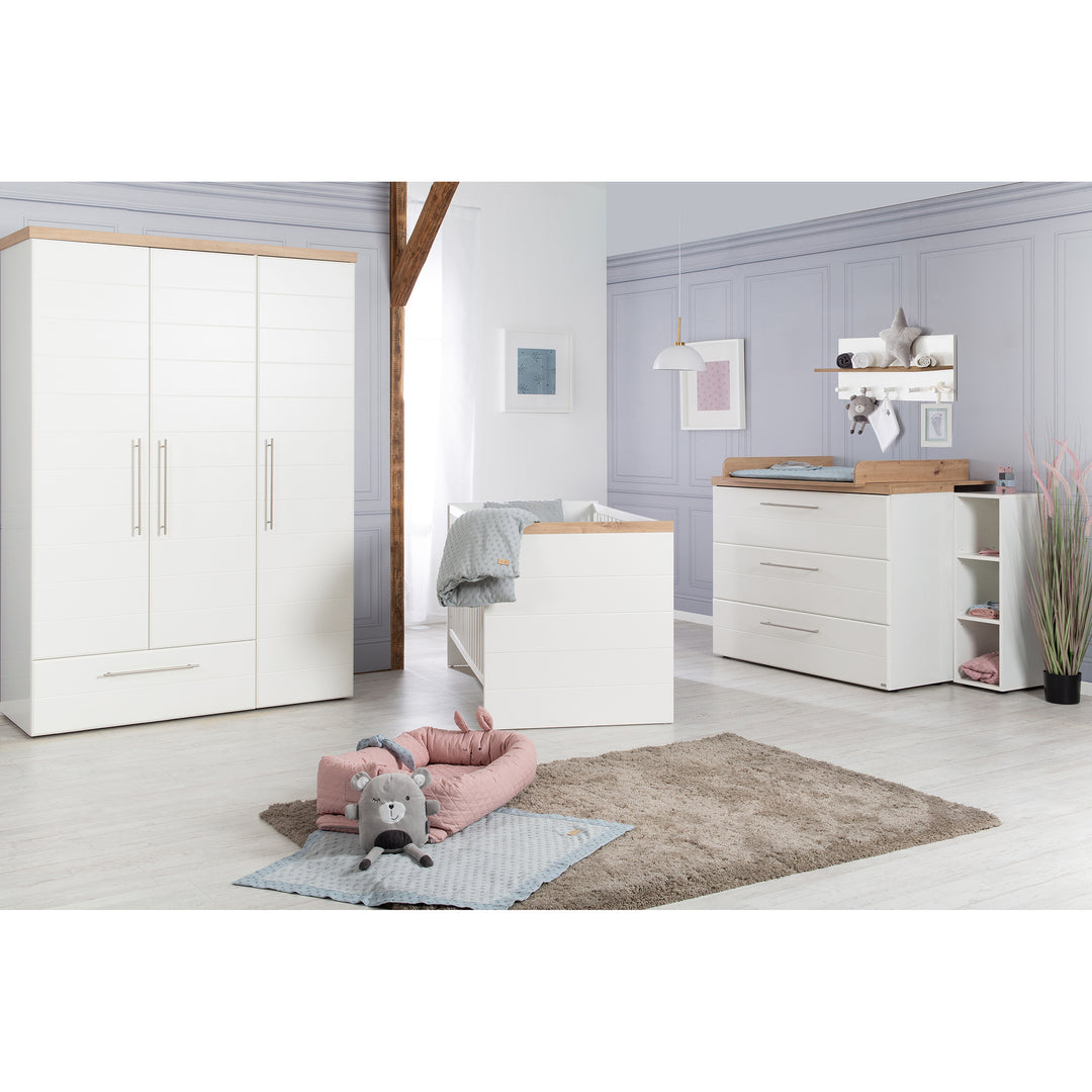 Ensemble chambre 'Nele' 3pièces, incl. lit enfant combiné 70 x 140 cm, commode à langer & armoire 3portes – Photo d'ambiance (2/17)