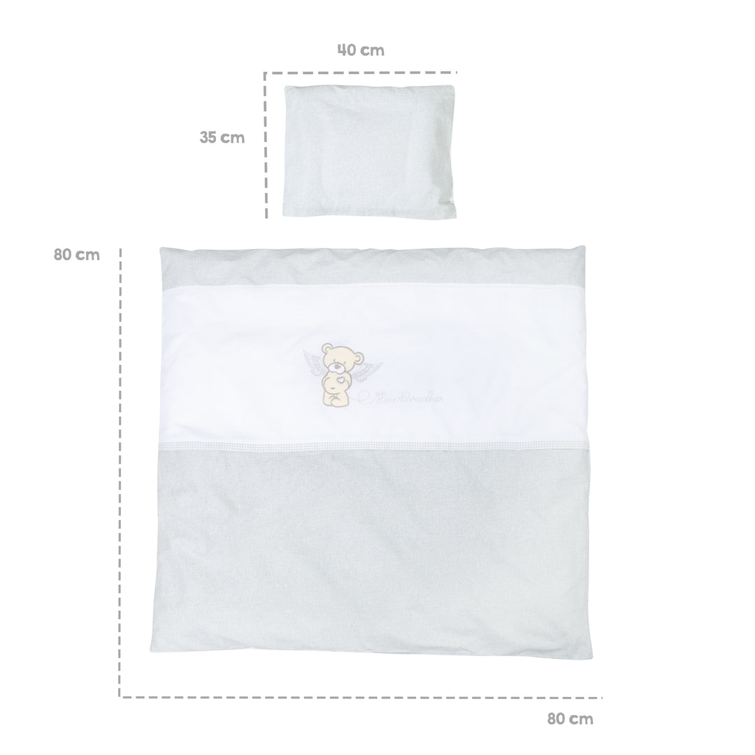 Set culla completo 'Heartbreaker', 40 x 90 cm, bianco, carrozzina con funzione di bloccaggio, incl. dotazione – Infografica (7/9)