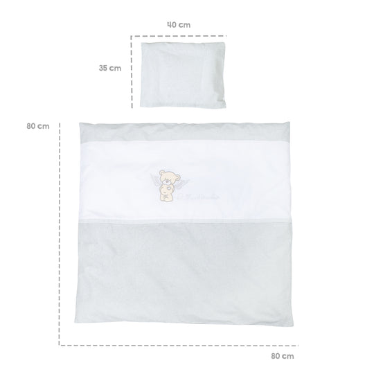 Set culla completo 'Heartbreaker', 40 x 90 cm, bianco, carrozzina con funzione di bloccaggio, incl. dotazione – Infografica (7/9)