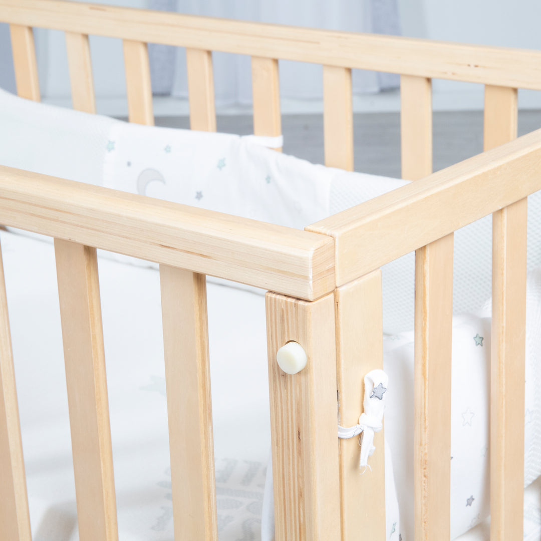 Culla 'safe asleep®' 3 in 1, 'Sternenzauber', lettino da co-sleeping, lettino & panca, naturale, incl. accessori – Foto di dettaglio (9/11)