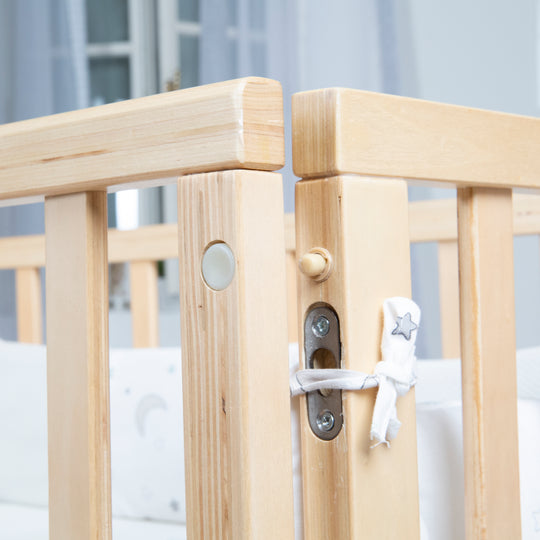 Culla 'safe asleep®' 3 in 1, 'Sternenzauber', lettino da co-sleeping, lettino & panca, naturale, incl. accessori – Foto di dettaglio (2/11)