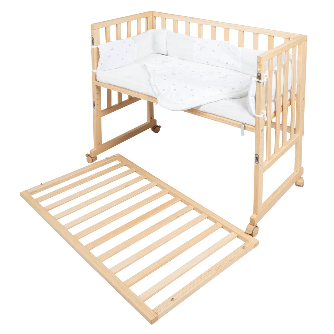 Culla 'safe asleep®' 3 in 1, 'Sternenzauber', lettino da co-sleeping, lettino & panca, naturale, incl. accessori – Ritaglio (6/11)