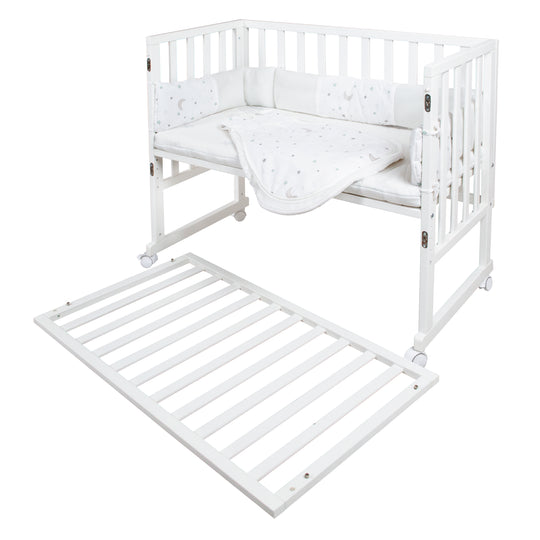 Culla 'safe asleep®' 3 in 1, 'Sternenzauber', lettino da co-sleeping bianco, lettino & panca, incl. accessori – Ritaglio (4/11)
