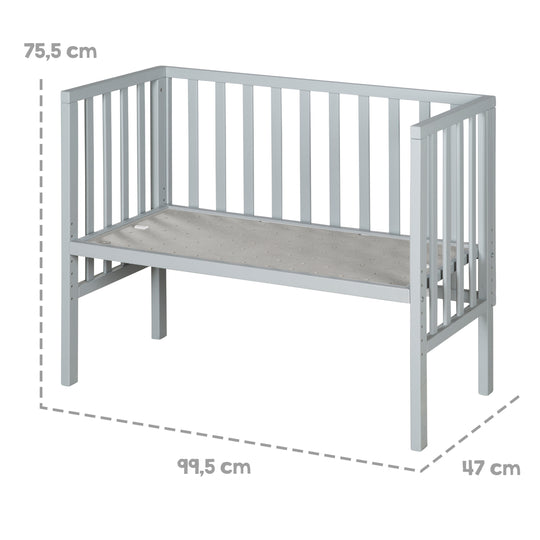Bedside Crib 2in1 'safe asleep®' with Barrier & Mattress - For All Parent Bed Heights - Wood Taupe – Infographic (12/15)