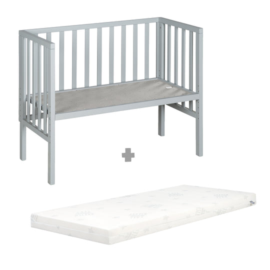 Bedside Crib 2in1 'safe asleep®' with Barrier & Mattress - For All Parent Bed Heights - Wood Taupe – Infographic (13/15)