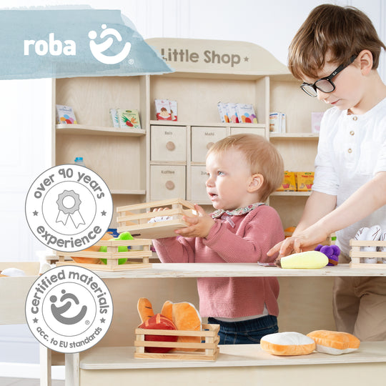 Play Shop, Large Play Shop, Wood Natural, Sales Stand 6 Drawers, Counter, Side Counter – Infographic (11/15)