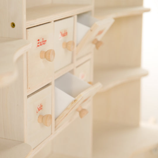 Play Shop, Large Play Shop, Wood Natural, Sales Stand 6 Drawers, Counter, Side Counter – Detail Image (9/15)