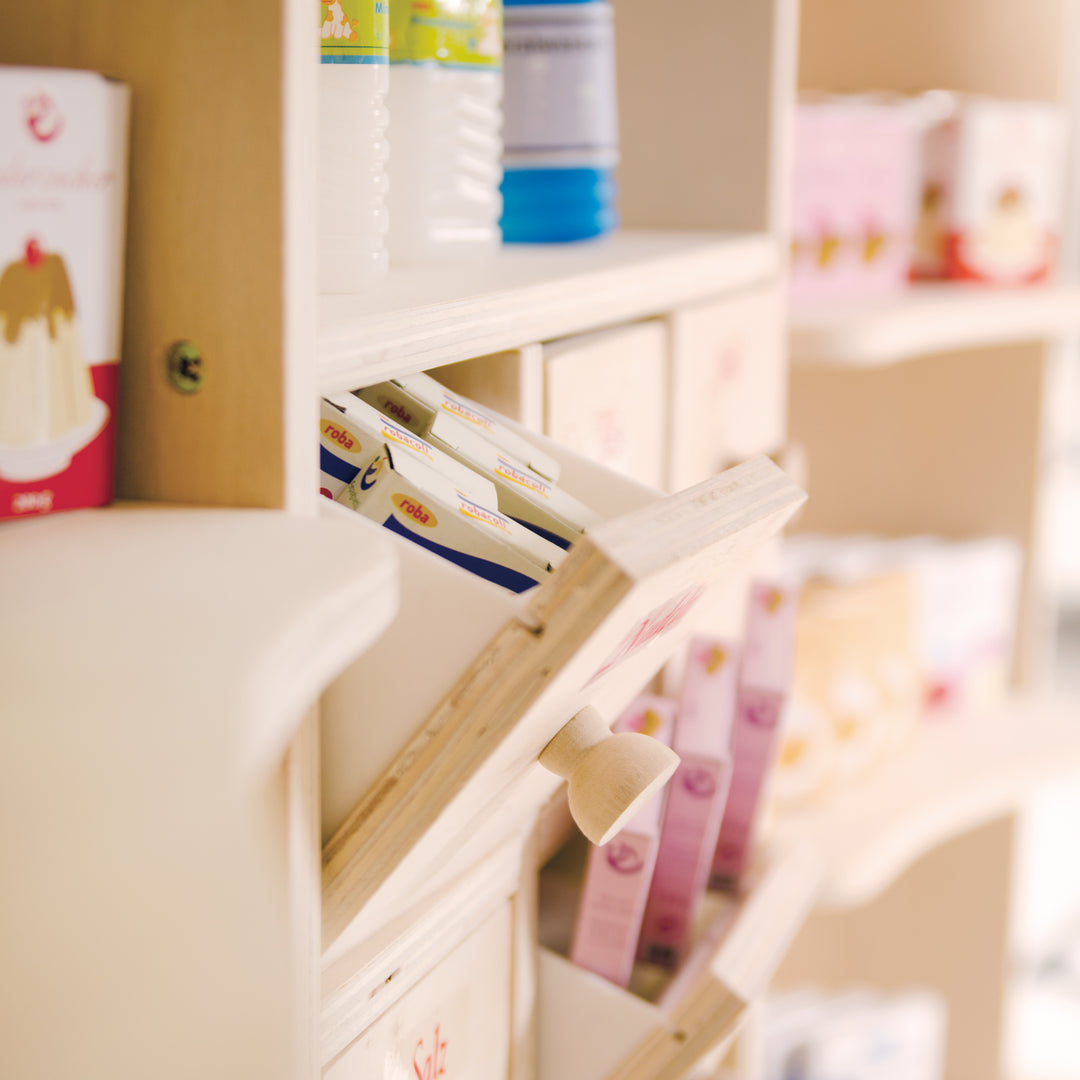Play Shop, Large Play Shop, Wood Natural, Sales Stand 6 Drawers, Counter, Side Counter – Detail Image (13/15)