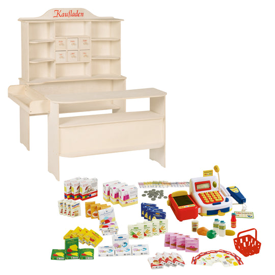 Play Shop, Large Play Shop, Wood Natural, Sales Stand 6 Drawers, Counter, Side Counter – Cutout (15/15)