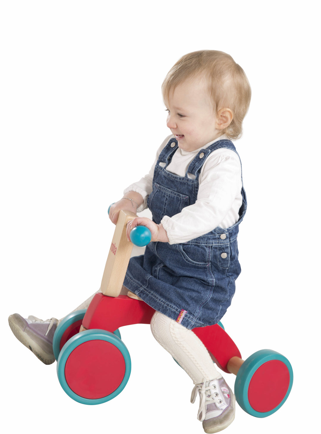 Toboggan en bois, véhicule enfant en bois, tout-petit draisienne/trotteur porteur à partir de 1 an – Photo d'ambiance (2/6)