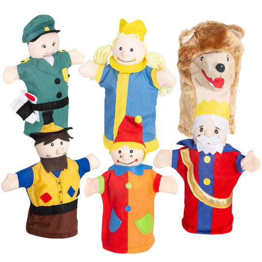 Kasperlefiguren Made of Fabric, Handpuppenset 6-Piece, Kasperpuppen for Puppet Theatre & Role Play – Cutout (1/17)