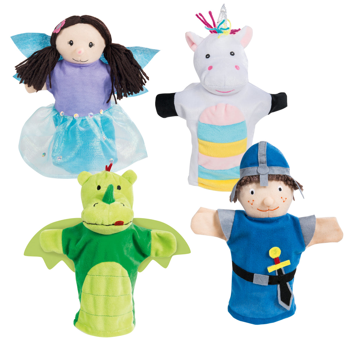 Handpuppenset Made of Plush & Filz, Kasperlefiguren 4-Piece, Hand-/Kasperpuppen for Puppet Theatre – Cutout (1/19)