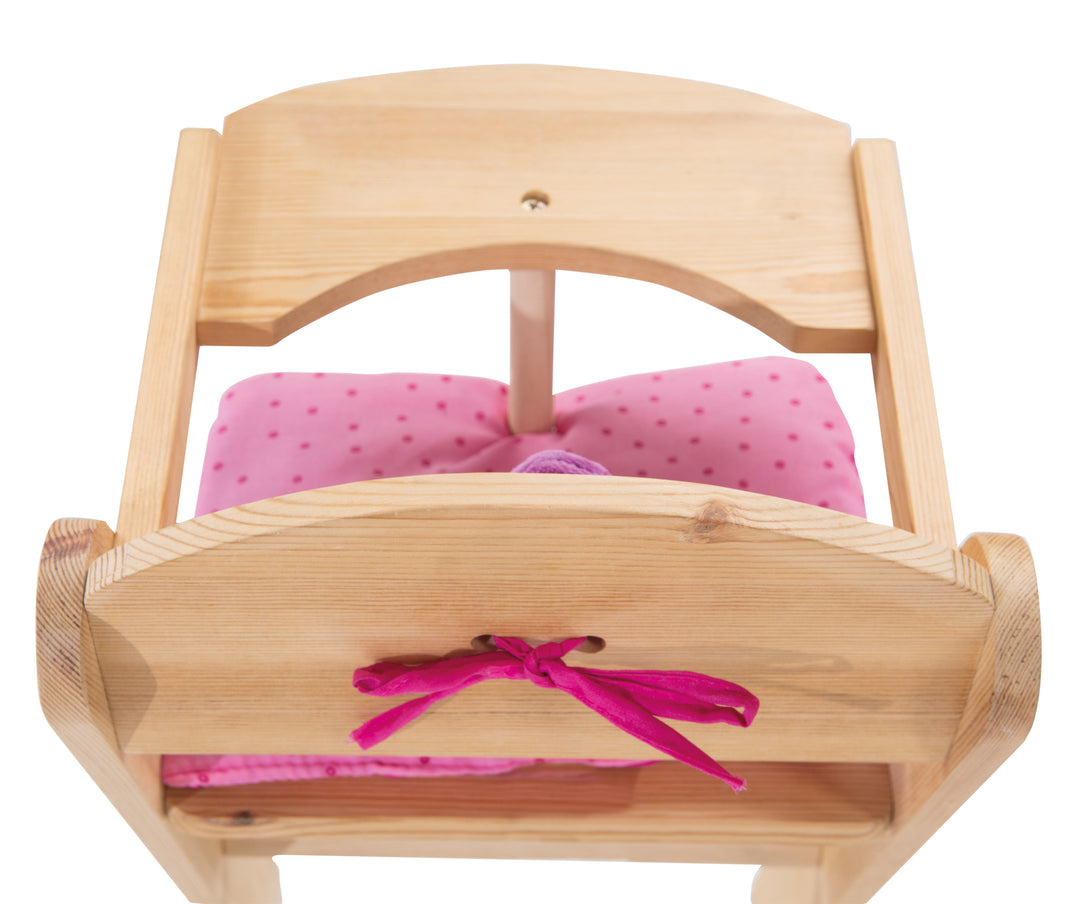 Puppenhochstuhl 'Happy Fee', für Puppen & Babypuppen, Holz natur mit Blume – Detailbild (7/8)