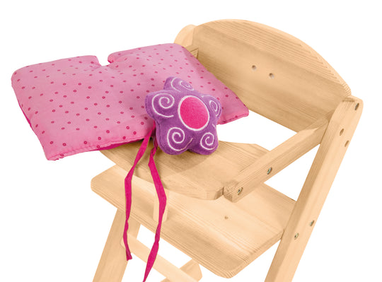 Puppenhochstuhl 'Happy Fee', für Puppen & Babypuppen, Holz natur mit Blume – Detailbild (6/8)