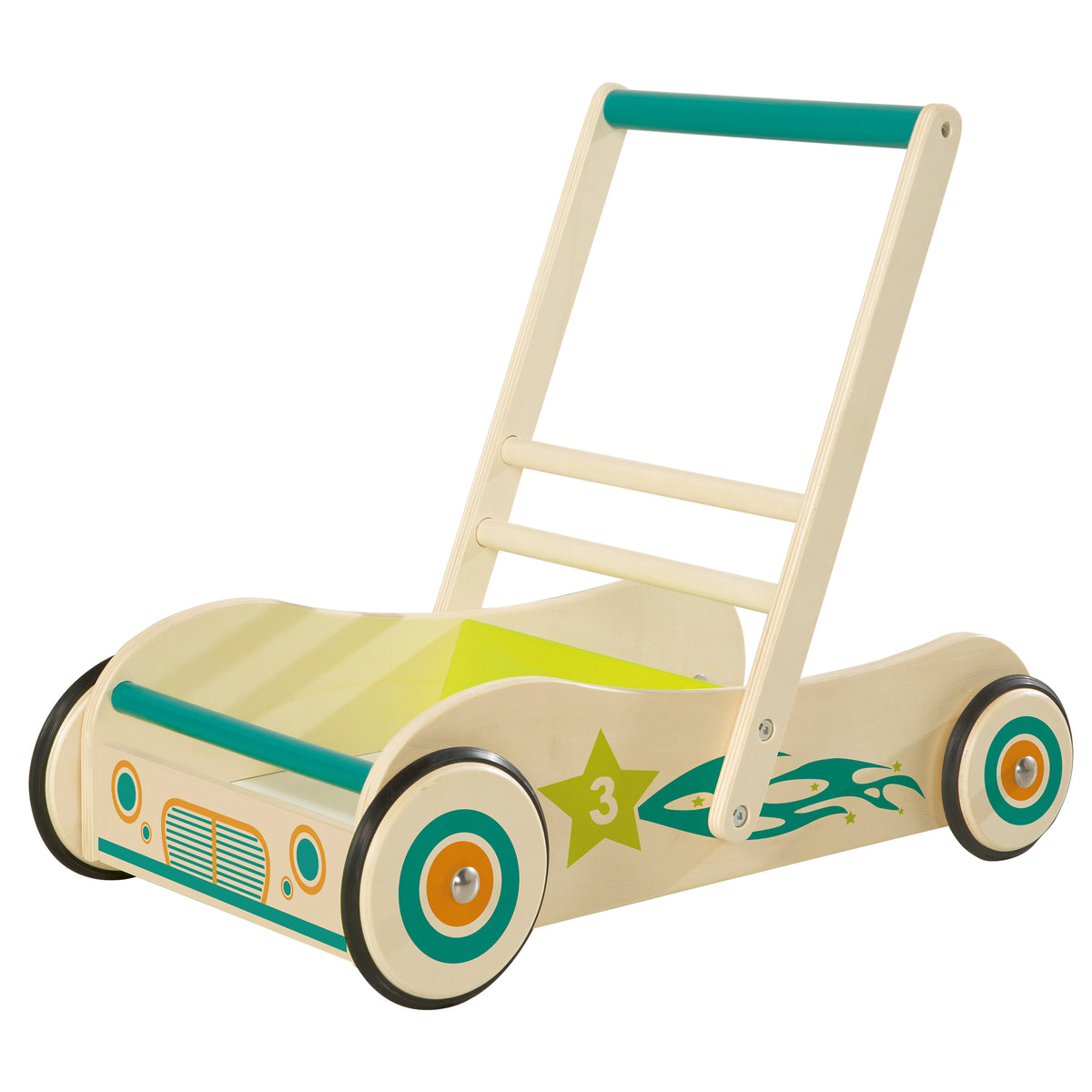 Trotteur 'pilote de course', trotteur en bois avec frein – Détourage (1/5)