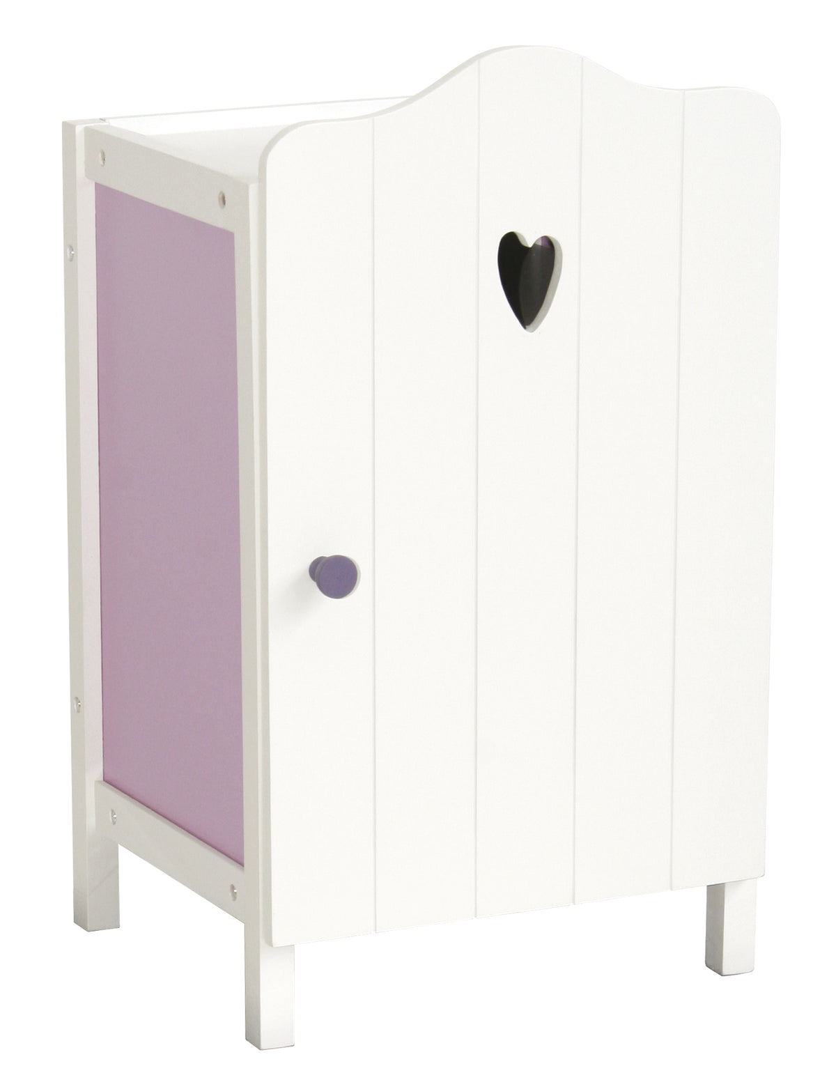 Armoire de poupée 'Fienchen', pour rangement de vêtements de poupée & accessoires, blanc laqué – Détourage (1/3)