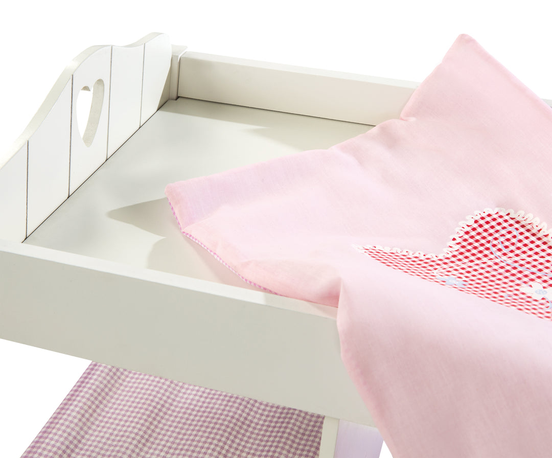 Doll's Dresser & -Bett in a, 'Fienchen', incl. Textile Accessories, White Lacquered – Detail Image (6/6)