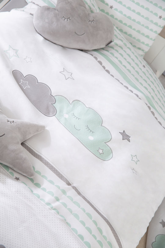 Biancheria da letto 'Happy Cloud', 2pezzi, rivestimento 100 x 135 cm, 100 % cotone, copripiumino e federa – Foto del prodotto (2/2)